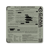 cana provisions water treatment container label on a white background