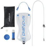 Platypus water bladder with accessories on a white background