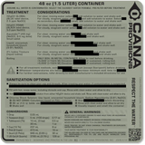 Cana Provisions water treatment label with text and branding