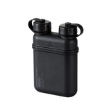 Black outdoor battery on a white background