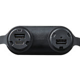 Black outdoor battery on a white background