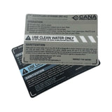 Two backflush syringes labels on a white background