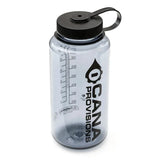 smoke grey 32oz wide mouth nalgene with cana provisions logo on a white background