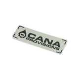 rectangular decal sticker with cana provisions logo on a white background