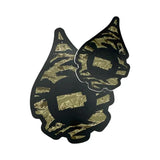 Camouflage-patterned sticker on a white background