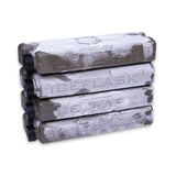 Four frozen ICEFLASK water bottles stacked on a white background