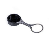 black iceflask water bottle cap on a white background