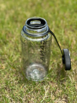 nalgene splash guard for wide mouth bottles shown on a Cana Provisions 32oz Nalgene