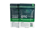 Two packages of austere medicine consultants 'Minor Incident' and 'OTC Field Kit' on a white background