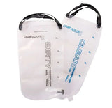 Platypus water storage bags labeled 'Dirty Reservoir' and 'Clean Reservoir' on a white background.