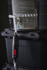 Water filter system on a black background