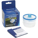 Steripen water bottle pre-filter with packaging and user guide on a white background