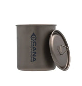 Camping pot with lid on a white background, featuring the cana provisions logo.