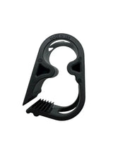 black hydration tubing clamp on a white background