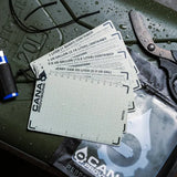 Cana Provisions water data cards expansion kit on a green jerry can background with other components laying around it
